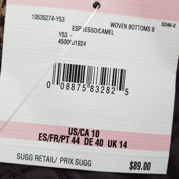 NWT Anne Klein Houndstooth Pants Women's Tan Brown Straight Leg Trouser Posh 10 - Picture 8 of 9